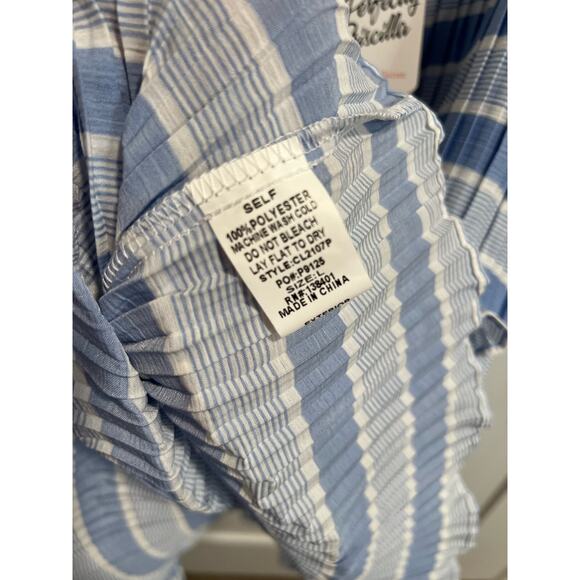 Perfectly Priscilla Tank | Womens New Striped Ruffle Blouse | Size L - Picture 5 of 6